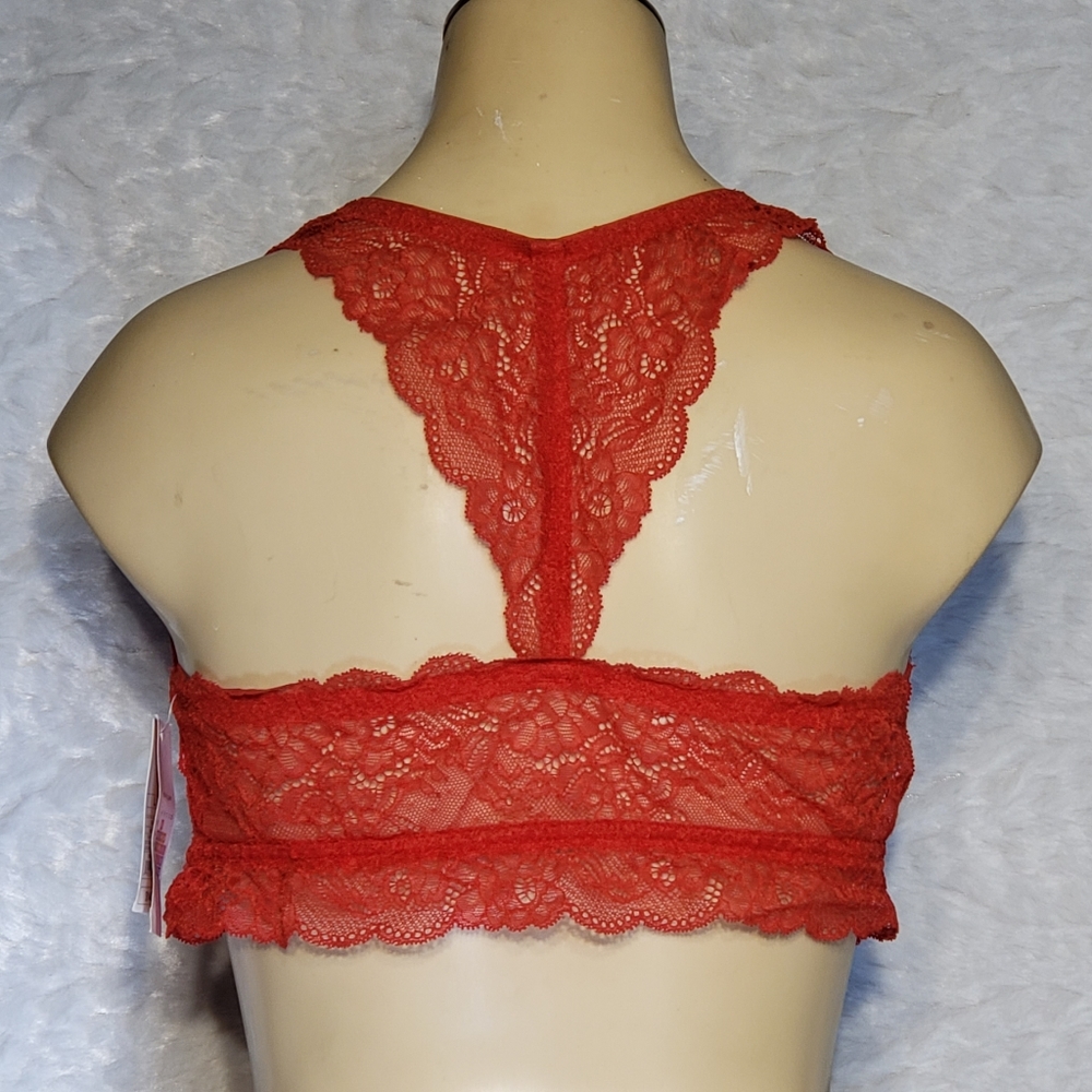Red Lace Racerback Bralette - Picture 3 of 7